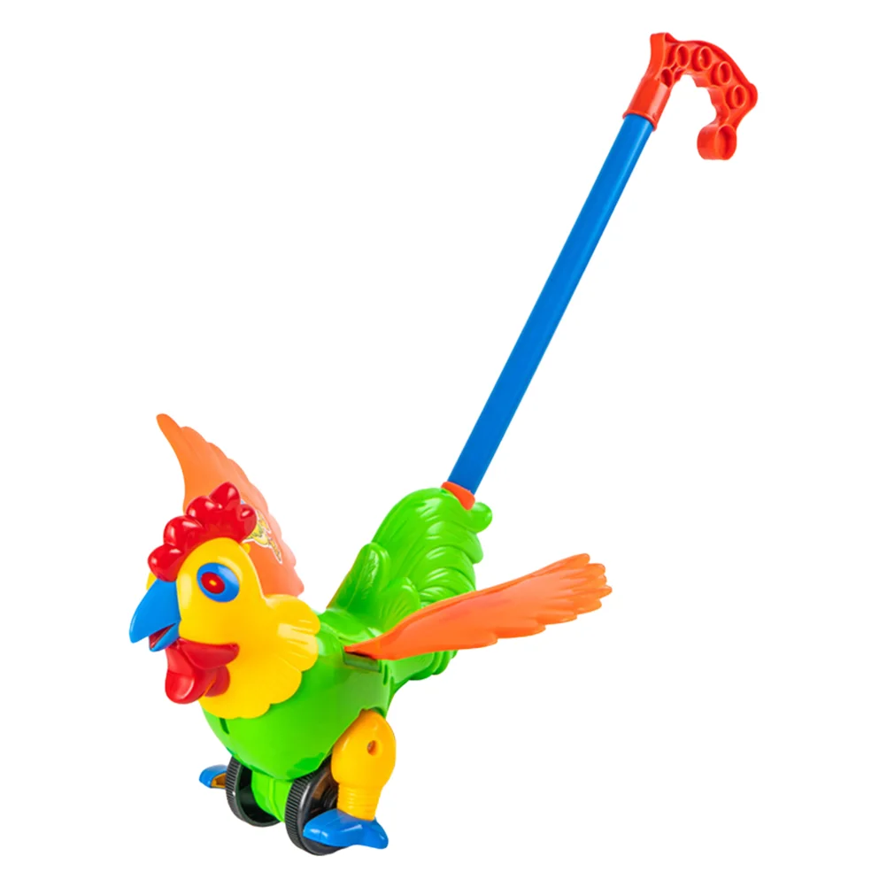 Toddler Stroller Handles Toys Early Educational Plaything Cartoon Rooster Walker for Learning Baby