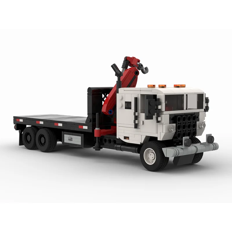 نموذج مركبة حضرية Moc قوالب بناء وحدات شاحنة مسطحة نموذج تكنولوجيا كتل عيد الميلاد لتقوم بها بنفسك لعبة هدايا البناء #2