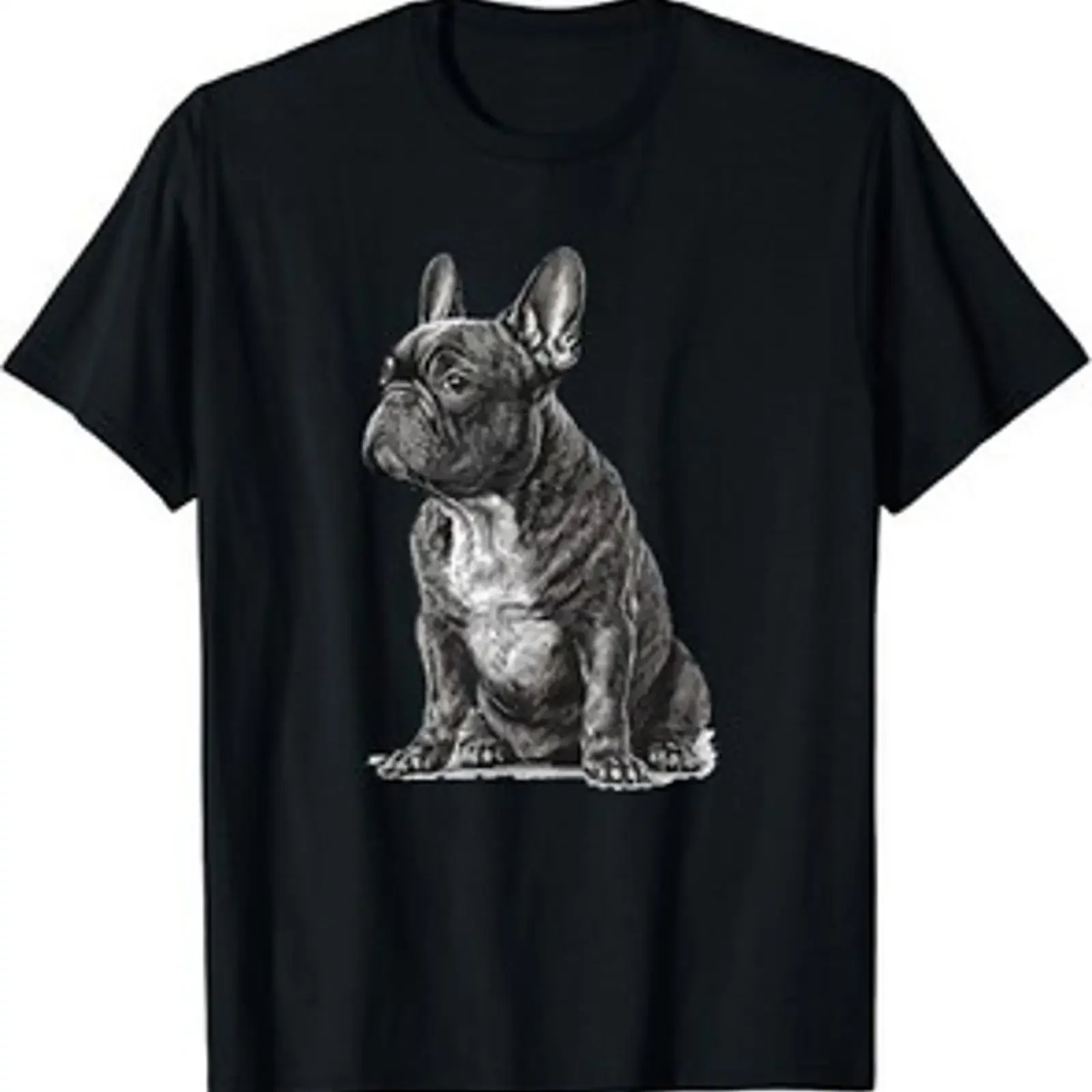 Camiseta divertida con estampado de Bulldog Francés Frenchie en blanco y negro, estilo vintage, lavado, streetwear, top para uso diario, gráfico, suave
