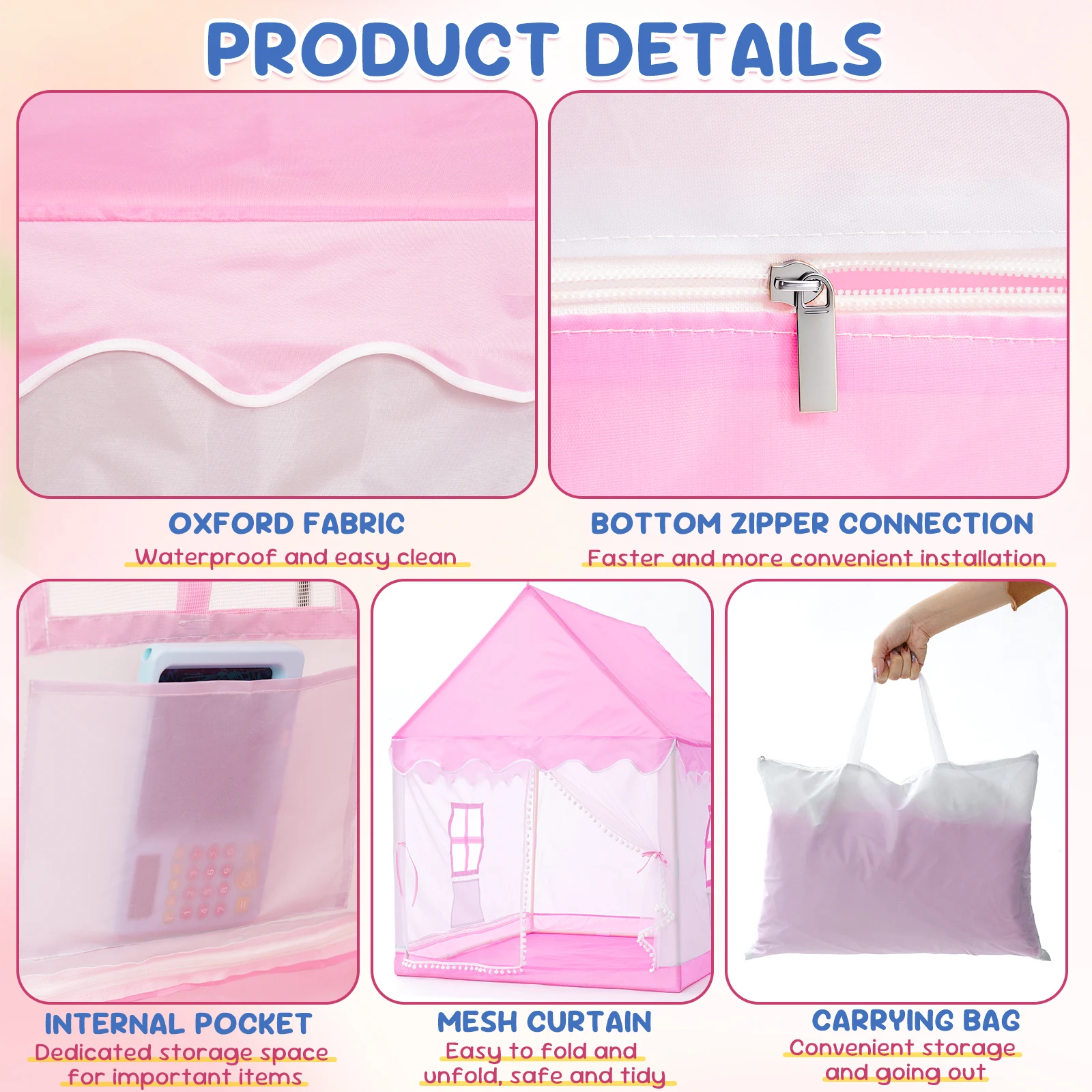 Indoor Outdoor Folding Kinder Zelte Tipi Baby Haus Mädchen Prinzessin Schloss Kinderzimmer Spielzeug Haus Kind Bett Spiel Große Spielzeug Zelte Picknick