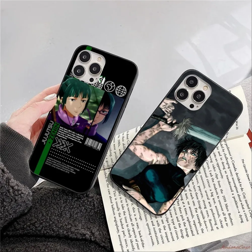 JJK Maki Zenin Mobile Cell Phone Case for iPhone 15 14 13 12 11 XS X 8 7 6 Plus Mini Pro Max SE 2022 Black Phone Cover Funda image 2