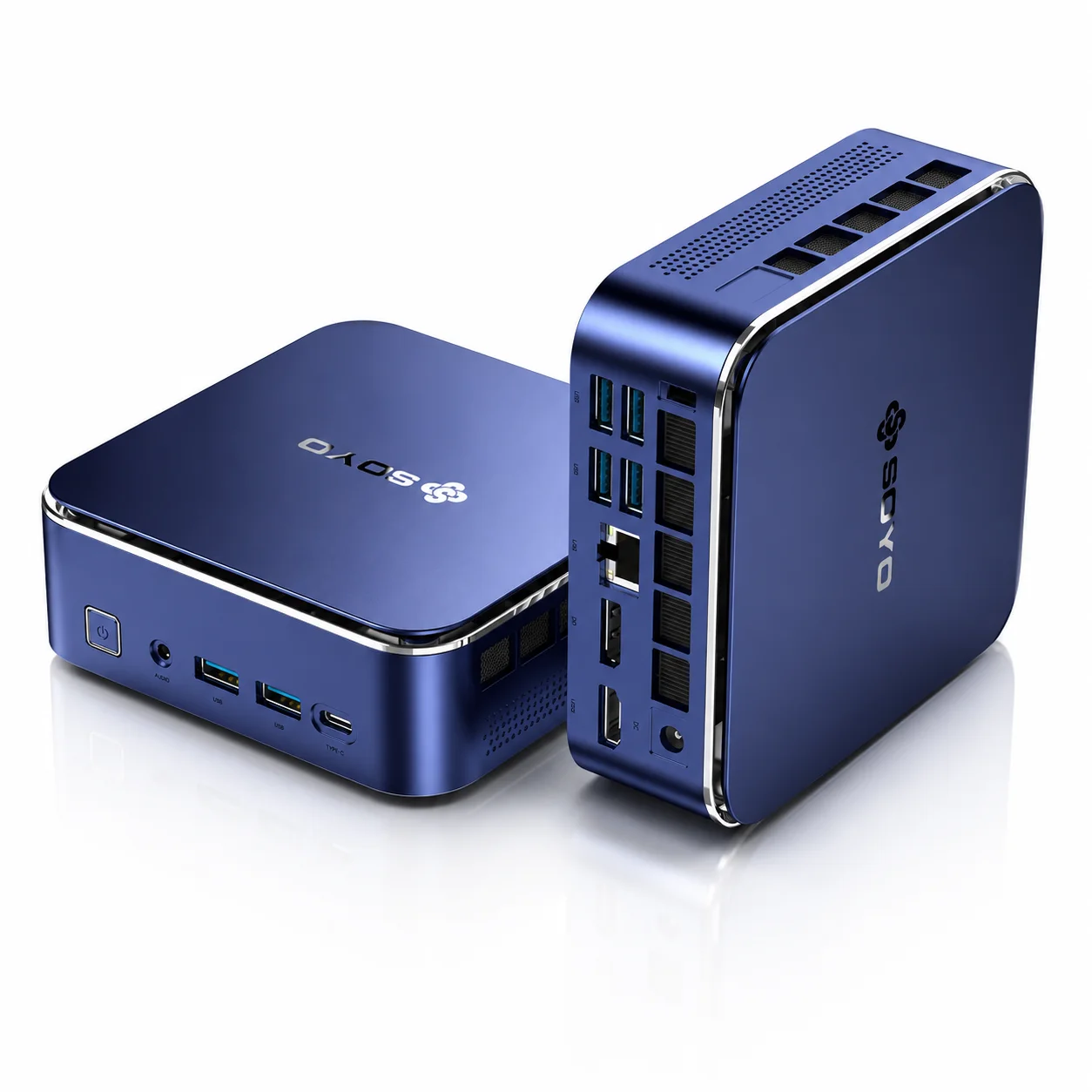 SOYO M5 Mini-PC AMD Ryzen 4300U W-11 Pro (4C/4 Pokemon Pinata, bis zu 3,7 GHz) 16GB LPDDR4/512GB SSD, Desktop-PC 4K @ 60Hz Triple Display (HDMI 2.0 + Type-C + DP 1.4)/Wi-Fi 5/BT 4.2/LAN für Büro,