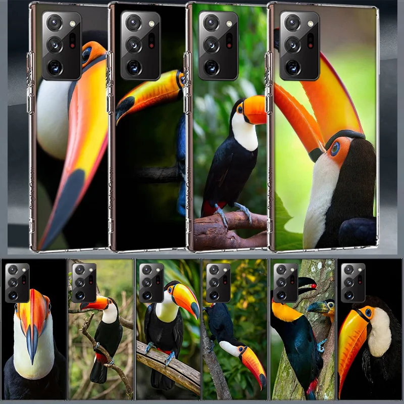 Tropical Toucan Coque For Samsung A55 A35 A25 A15 Phone A05S Note 20 Ultra 10 Lite 9 8 M52 M51 M32 M31 M30S M21 J8 J6 J4 Plus