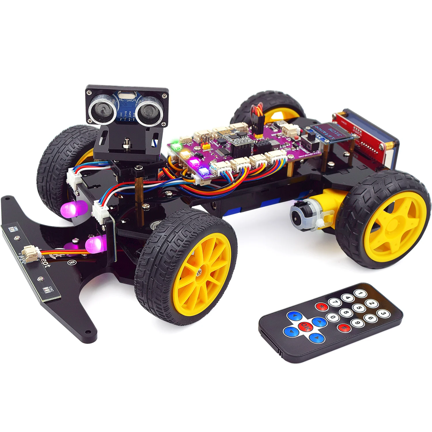 

Adeept Smart Car Kit(Compatible with Arduino IDE), Line Tracking, IR Wireless Remote Control, DIY STEM Educational Robot Car Kit