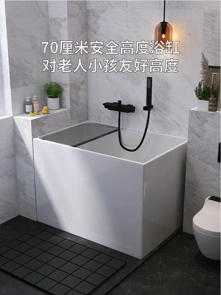 

Hot SalesSmall Bathtub Household Adult Square Deep Bubble Mini Acrylic Independent Sitting Small Mobile Japanese Bathtub Small A