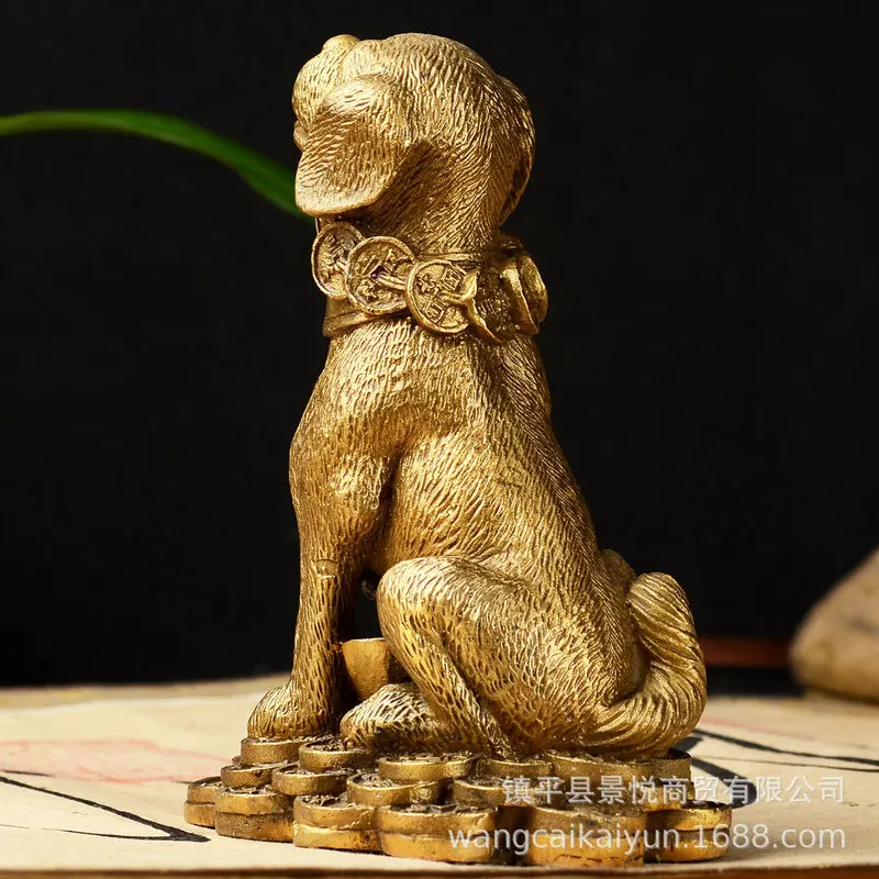 Copper dog figurine, money dog, copper dog ornament, zodiac dog, home decor, craft decoration