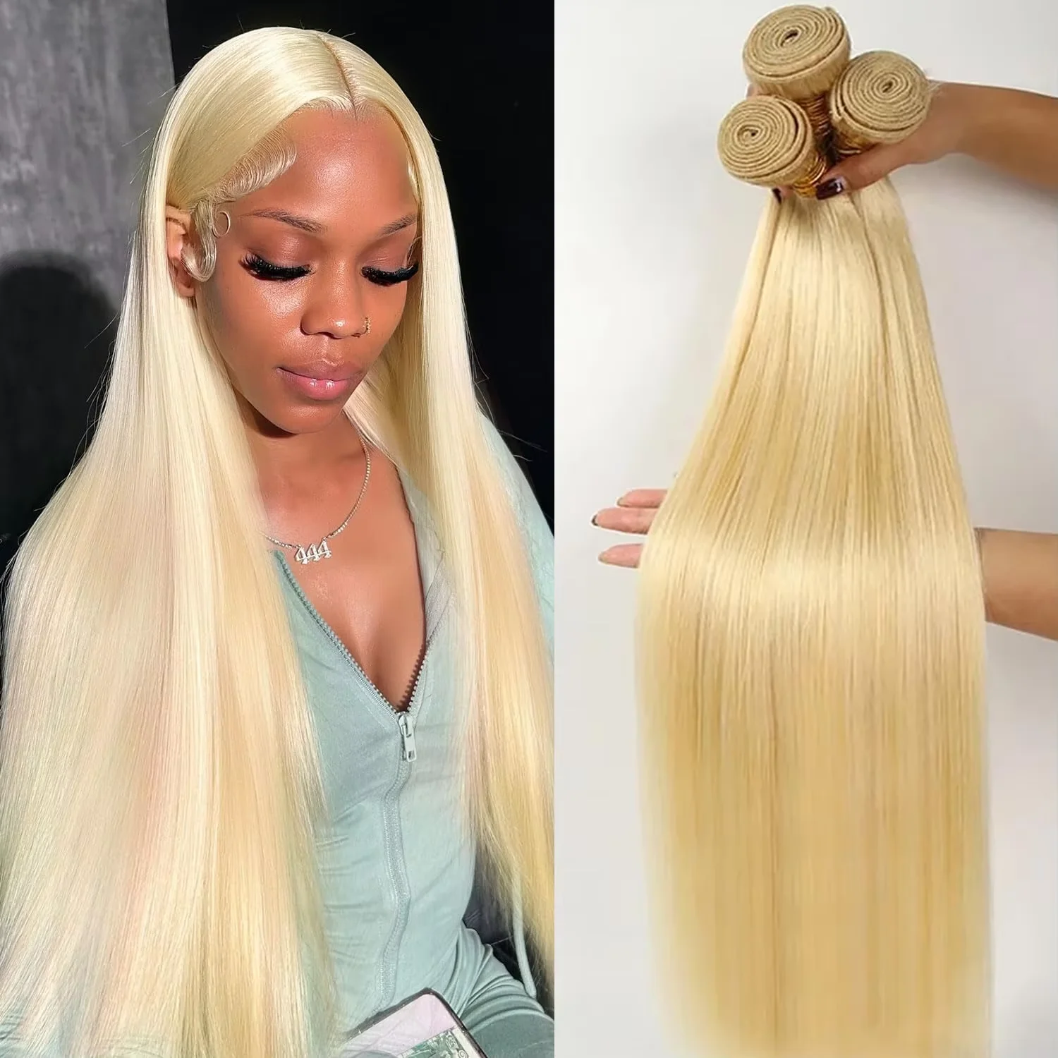 

613 Блондинка, длинные прямые пучки человеческих волос 30, 40 дюймов, наращивание человеческих волос Remy, необработанные волосы, плетение утка 3, 4 шт., наращивание волос