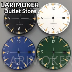 LARIMOKER 33mm White Green Blue Black watch dial Green luminous fit NH35 movement