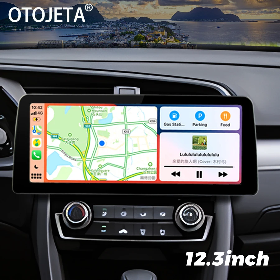 

12,3 ''1920*720 экран Android 14 автомобильный видеоплеер радио стерео для HONDA CIVIC 2016-2018 GPS мультимедиа Carplay головное устройство 128 ГБ