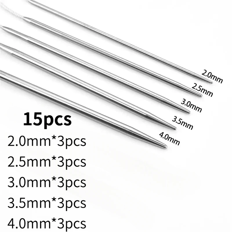15pcs Circular Knit Needles Flexible Knitting Needles with Magic Double Pointed Yarn Knitting Needles