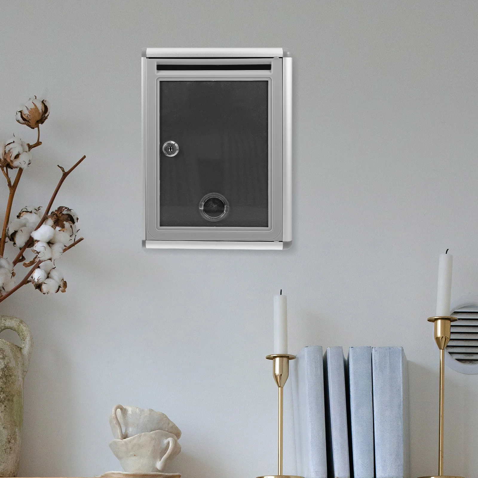 

1Set Wall Mount Letter Box Lockable Suggestion Metal Plastic Mailbox Hanging Complaint Donation Voting Collection Box