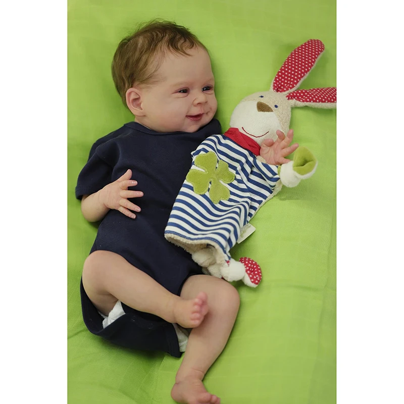 48cm Lifelike Reborn Baby Sebastian Soft Cotton Body Doll with Hand Rooted Hair Children Gift Dolls