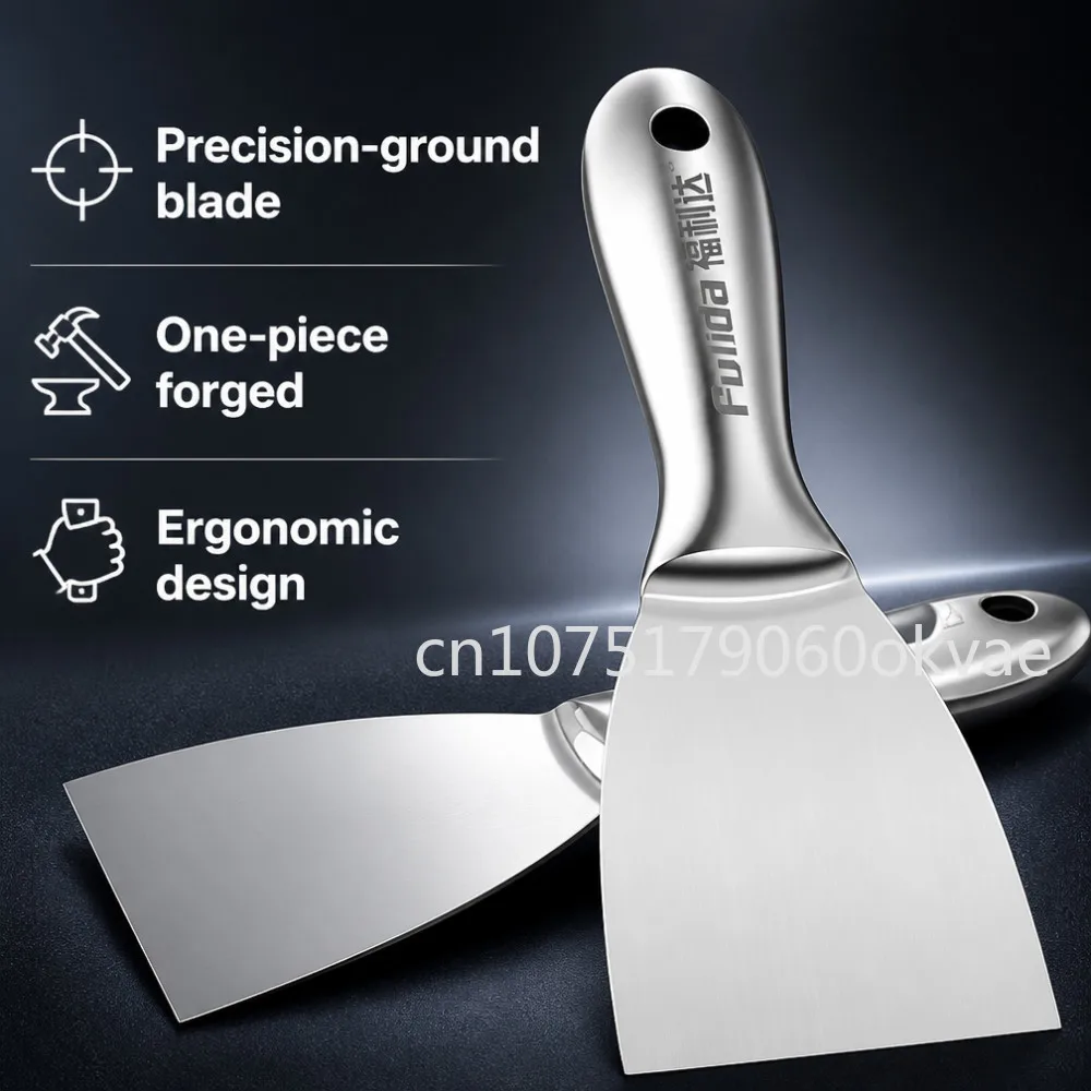 Professional Putty Knife Scraper Tool All-Steel Integrated Design Flexible Stainless Steel Blade for Puttying and Scraping