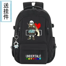 Breathable mesh, 31×44×19cm Black Grey Red Blue, Undertale Sans, Student Kids Teens School Bags, Anime Backpacks Girls Boys