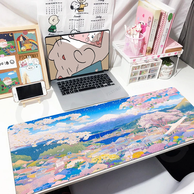 Landscape Mouse Pads Gaming Mousepad Gamer Mouse Mat Keyboard Mats Rubber Desk Pad Mousepads XXL Waterproof For Computer