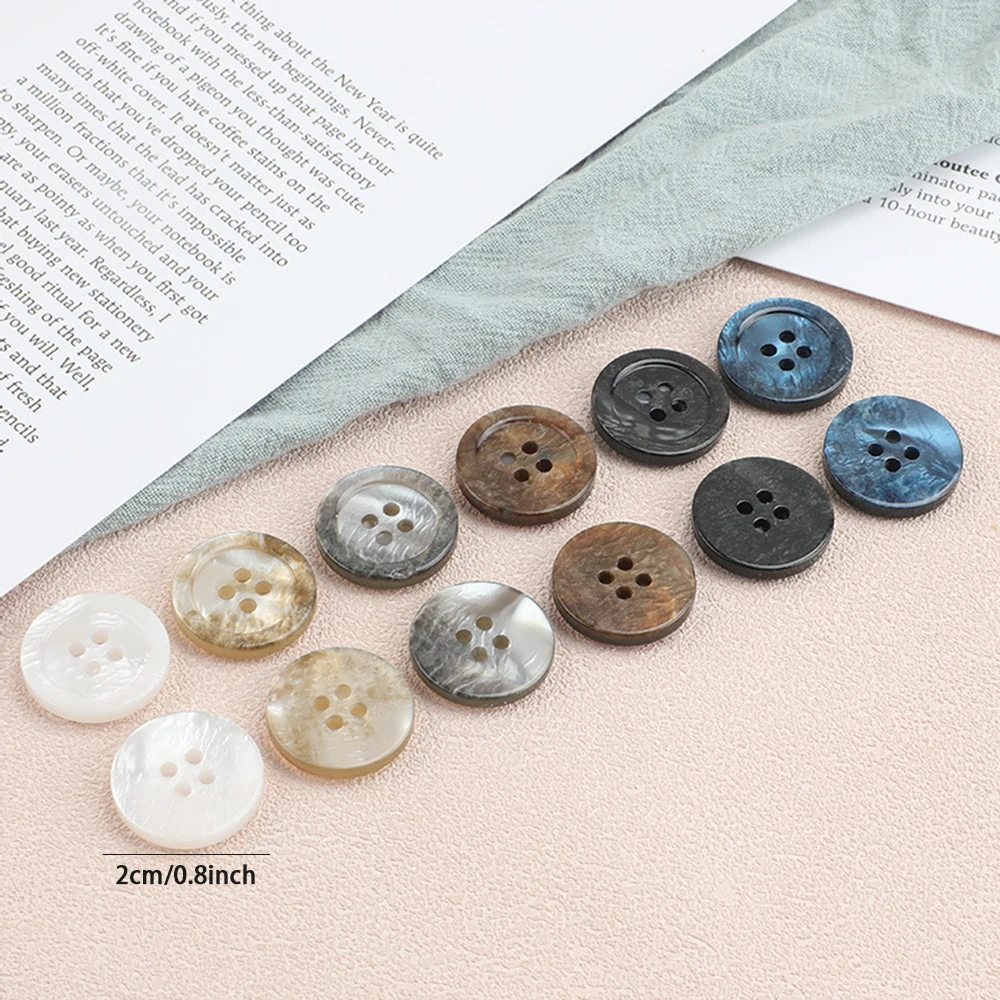 20pc 20mm imitation shell resin wide button