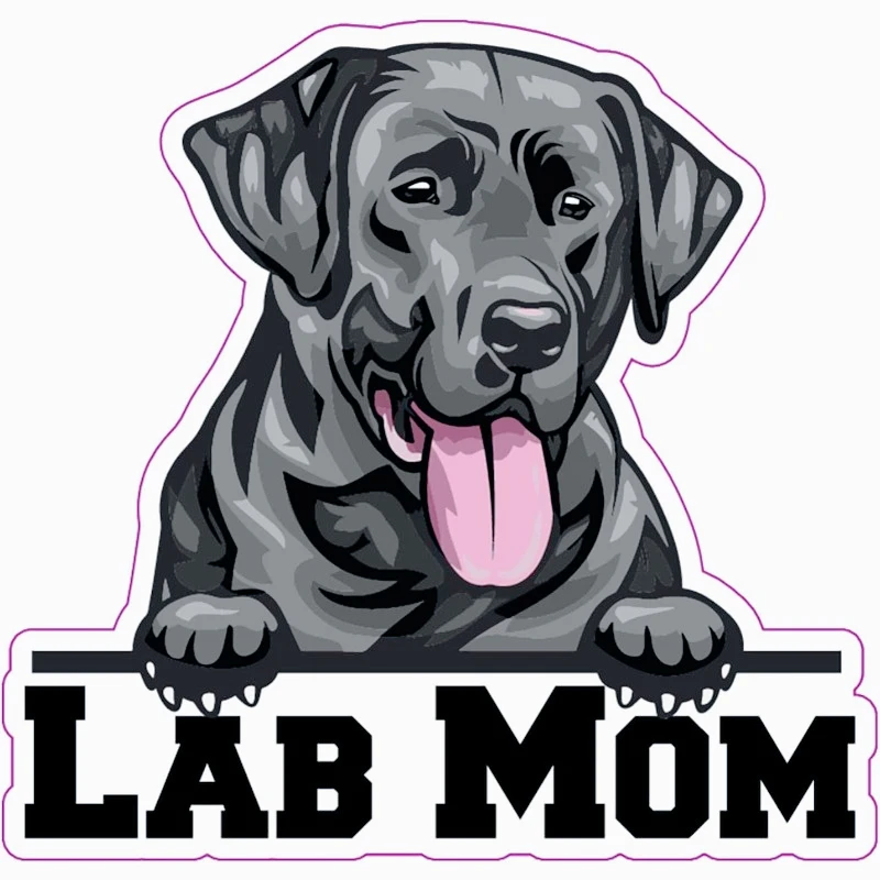 Lab Mom Vinyl Sticker- Labrador Retriever Dog Breed Decal - Die Cut for Laptops Tumblers Windows Cars Trucks  15CM PVC KK