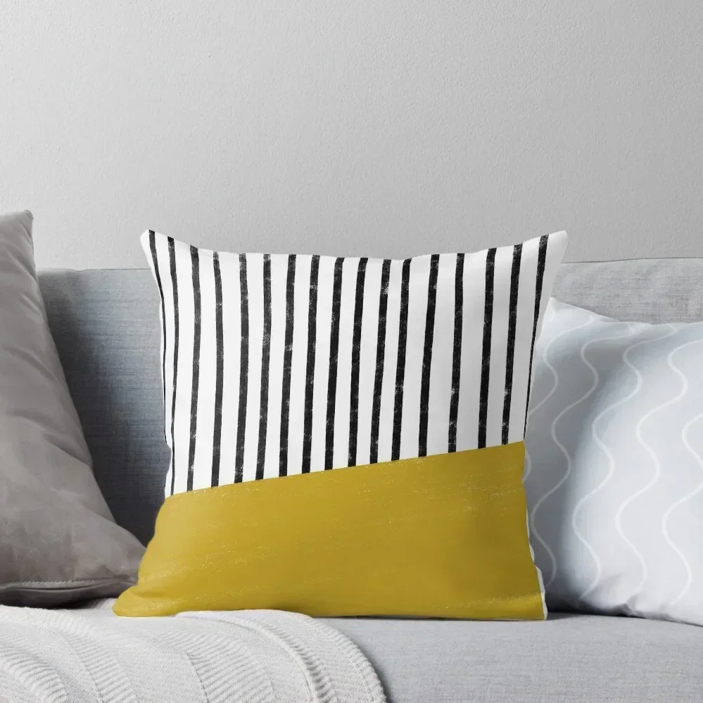 

Handmade Stripe Block Pattern (mustard yellow/white/black) Throw Pillow Cushions Cover Couch Pillows Cusions Cover pillow