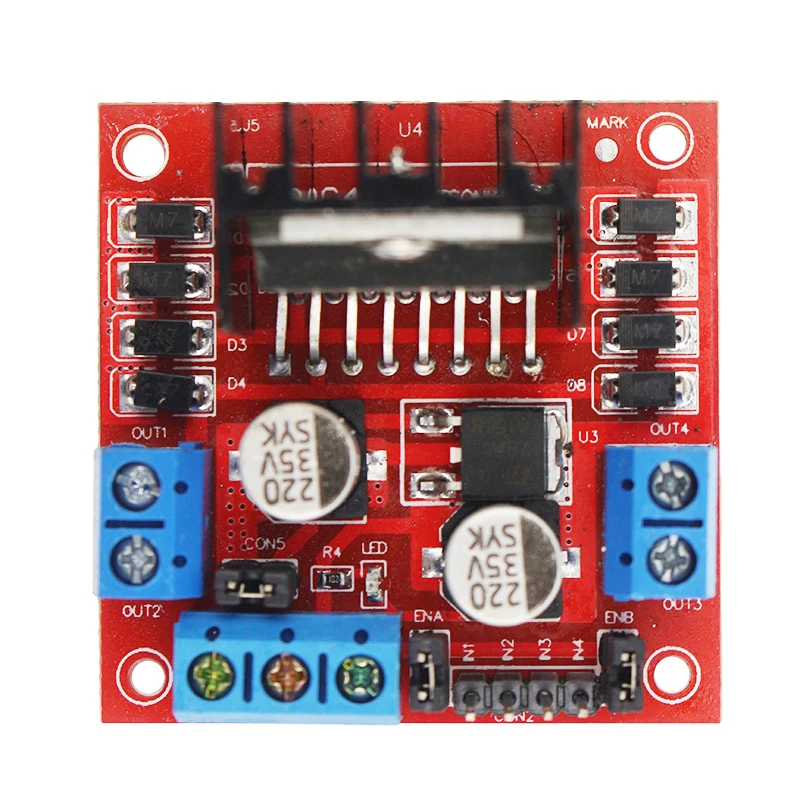 Módulo de placa de controlador L298N, Motor paso a paso de doble puente H DC para Robot de coche inteligente, placa de pruebas Peltier de alta potencia