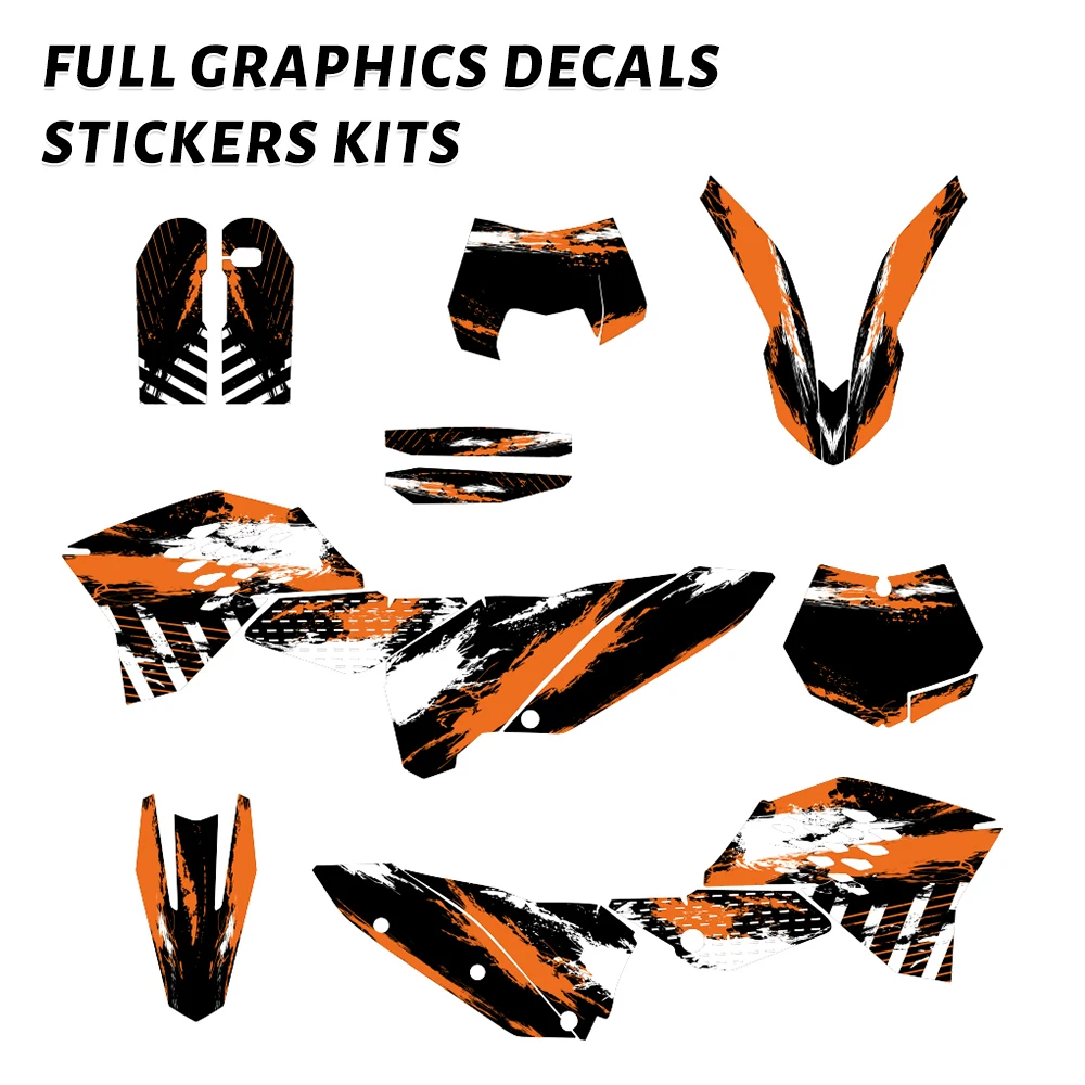 

Motorcycle Graphic Background Decals Sticker KIT Fit for all models 125-525 SX SXF EXC XC 2005-2011 2006 2007 2008 2009 2010