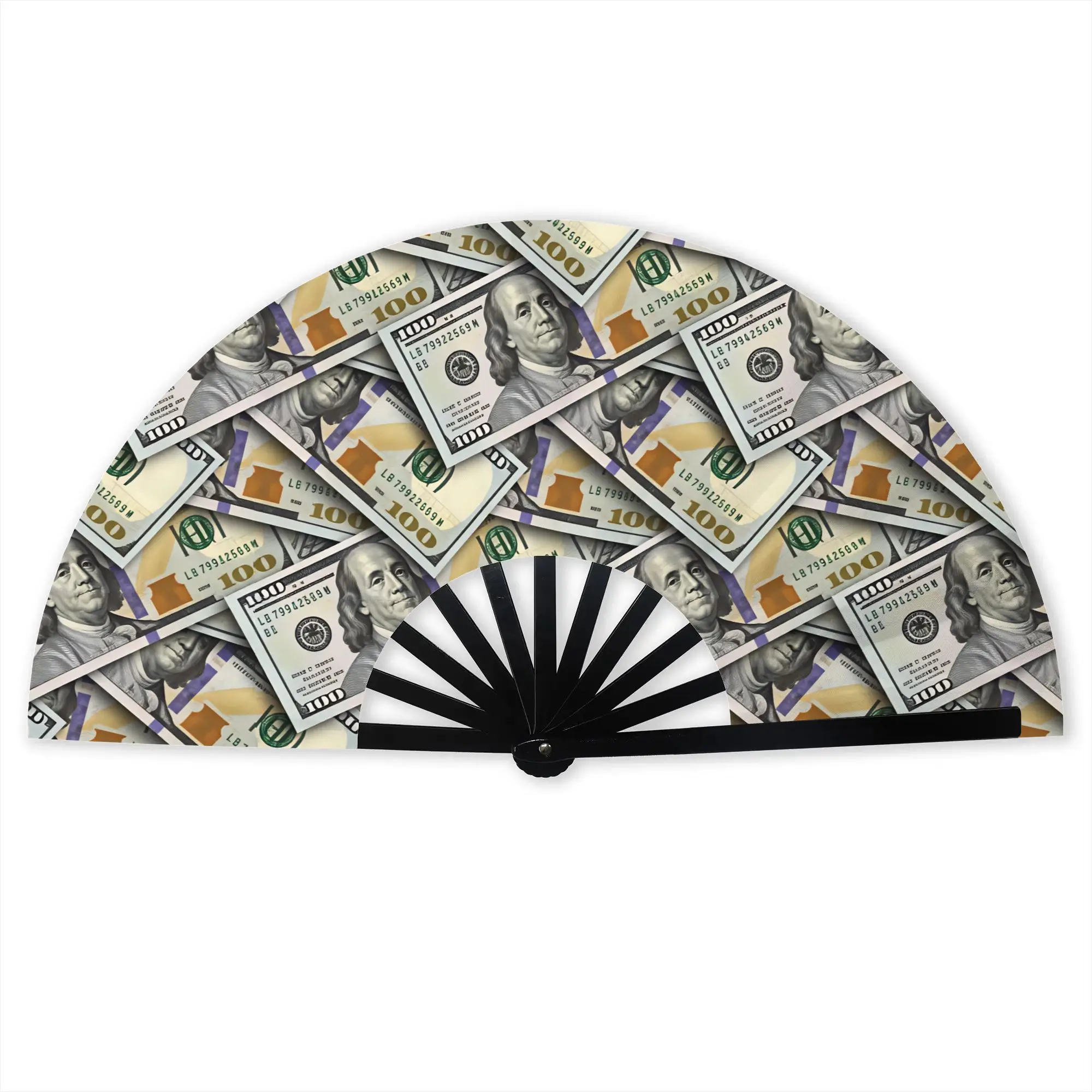 US Dollars Hand Fan Promotional Gift Party Hundred Dollars Bills Money Durable Folding Fans Novelty Bulk Pack Fan