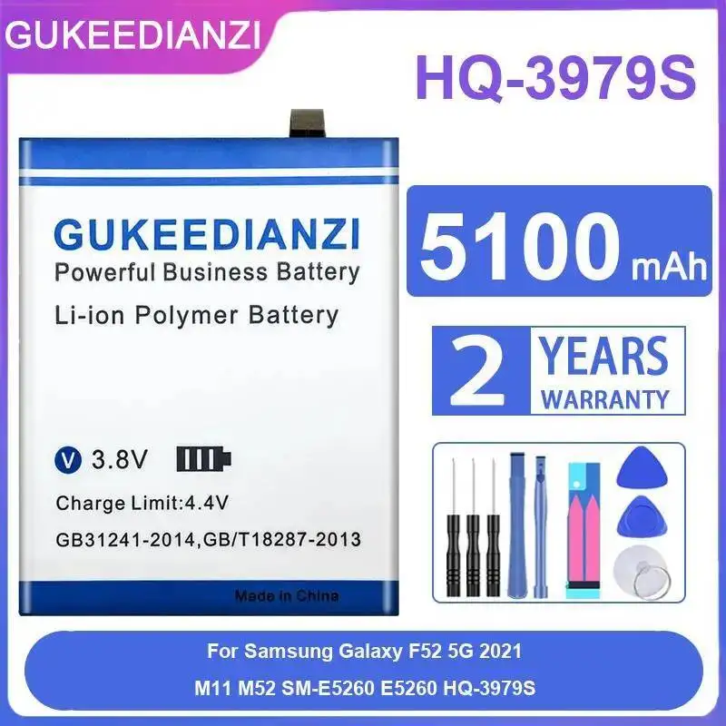 

Легкий аккумулятор мобильного телефона 5100 мАч для Samsung Galaxy F52 5G 2021 M11 M52 SM-E5260 E5260 HQ-3979S, долговечный
