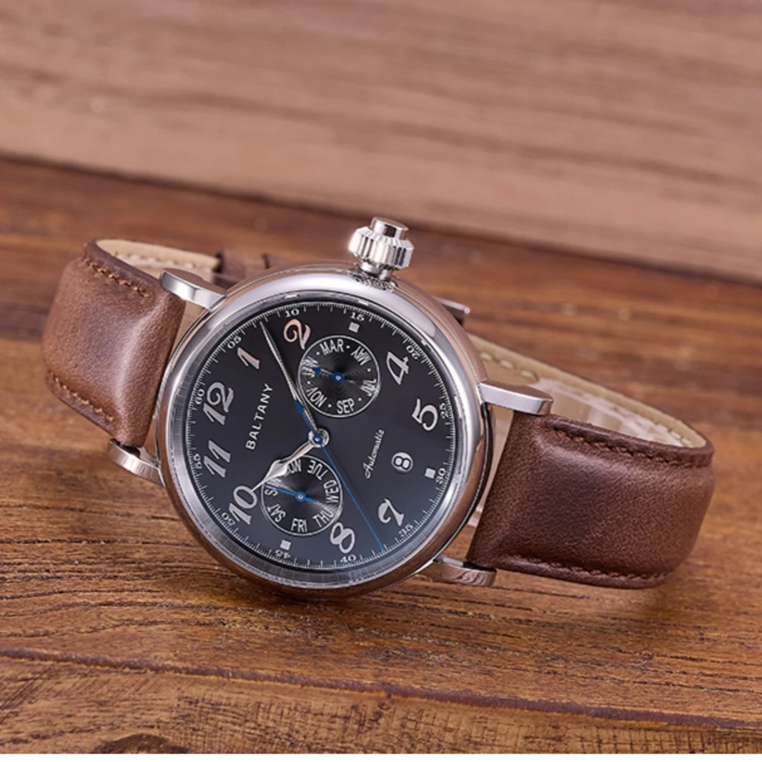 Baltany 2025 New Men Automatic Mechanical Watch Miyota 9122 Retro Sapphire Crystal Hardening Process Dress Watch for men