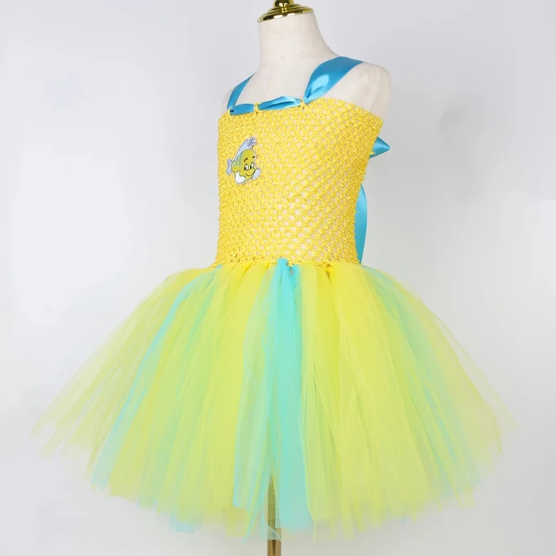 فستان Flounder Clownfish توتو للفتيات على شكل المحيط فساتين أعياد الميلاد للأطفال على شكل سمكة استوائية أزياء تنكرية للأطفال في الهالوين وأعياد الميلاد #3