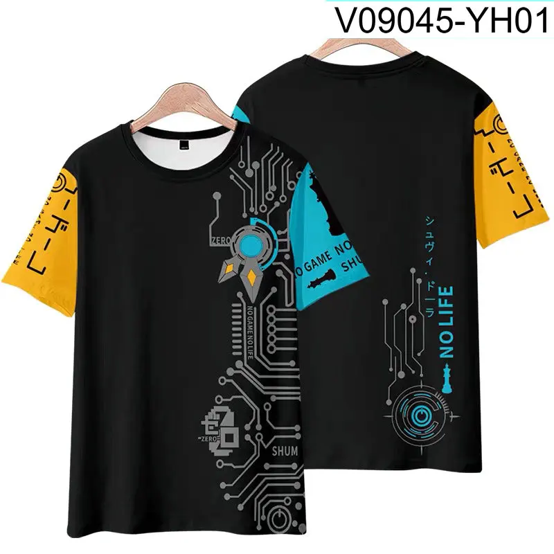 NO GAME NO LIFE 3D Printing T-shirt Summer Fashion Round Neck Short Sleeve Popular Japanese Anime Streetwear Plus Size