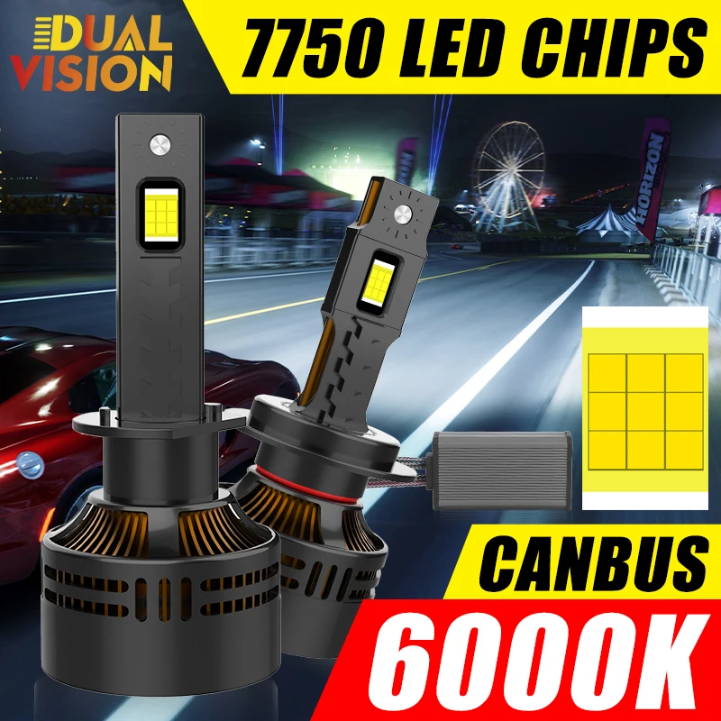 

Автомобильные фары Dualvision 2PCS 9005 9006 H7 H4 H11 1000W Canbus H1 H8 HB3 HB4 9012 HIR2 Светодиодные фары 6000K