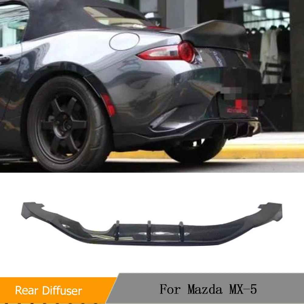 Car Rear Bumper Diffuser Splitters for Mazda MX5 MX-5 ND Miata 4th Generation PU Black Primer Car Rear Diffuser Tuning Diffuser