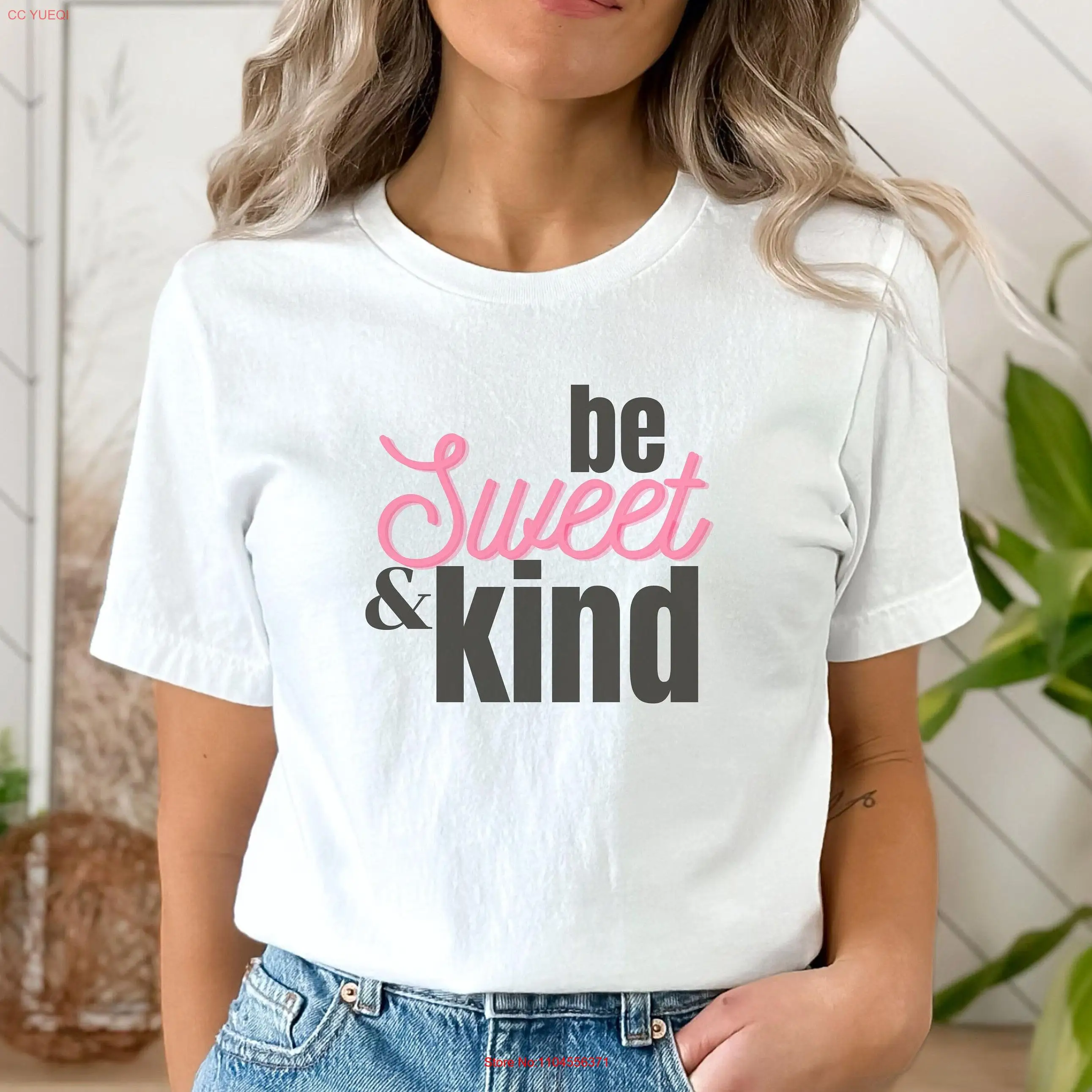 

Футболка Be Sweet and Kind для рубашек, йоги, ЛГБТК, вдохновляющее сообщение, 3XL, для мам, с длинными или короткими рукавами
