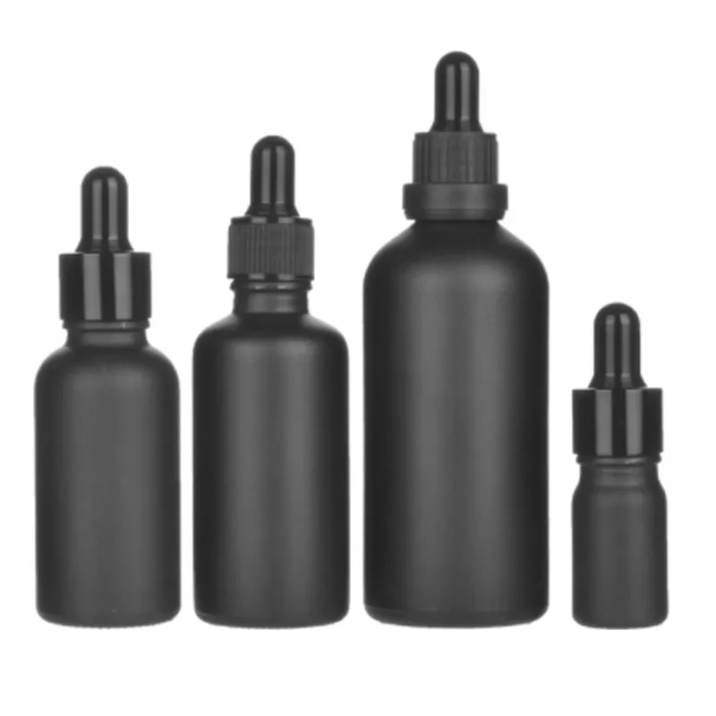 200 teile/los 5ml 10ml 15ml 20ml 30ml 50ml 100ml schwarze Glas fläschchen leere ätherische Öl parfum e flüssige Pipette Tropf flasche