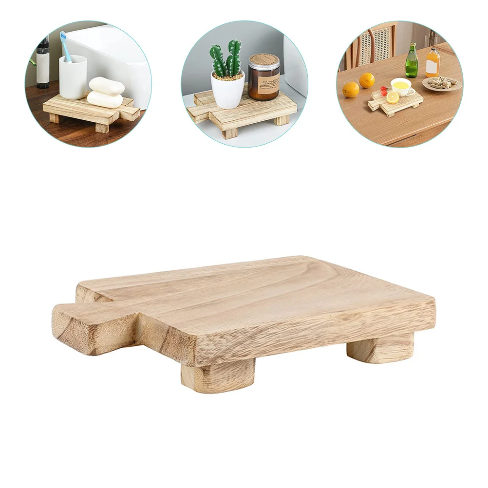 

Creative Wooden Holder Soap Storage Rack Hygienic Design Bathroom Kitchen Organizer Rack Flowerpot Base Household Wood