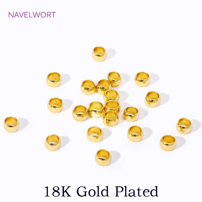 18K vergoldete 1,5/2/2,5/3/4mm Quetschperlen Messing Kugel Crimp End Perlen für Schmuckherstellung Zubehör DIY Armbänder Zubehör – Detail 26