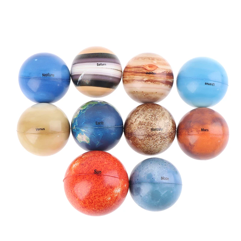 

9Pcs 6.3cm Eight Planets Sun Earth Moon Star Ball Soft Foam PU Squeeze Squishy