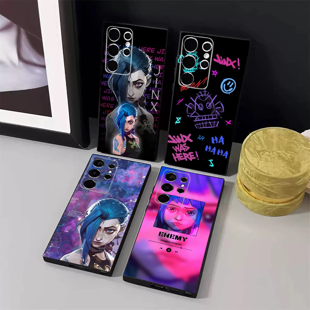 A-Arcane cool J-Jinx L-LOL Phone Case For Samsung S24,23,22,30,21,10,9,Ultra,Plus,Lite,FE,5G Black Soft Case
