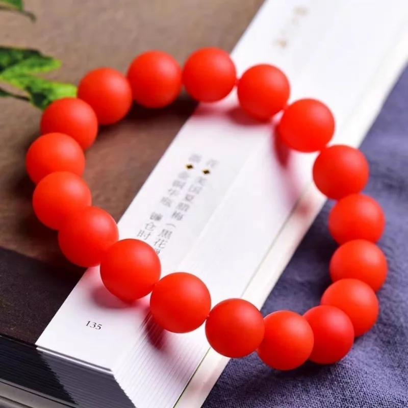 baoshan-red-agate-color-and-full-texture-108-beads-multi-loop-bracelet-matte-frosted