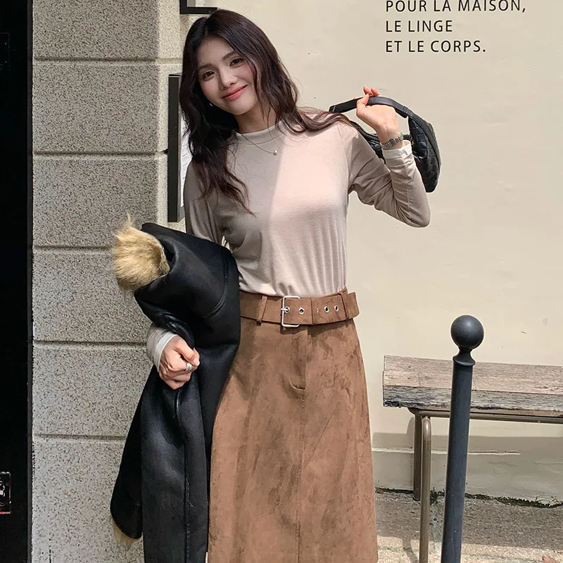 

FRYAY LAB New Women O-neck Color Blocking Long Sleeved Shirt Plus Size Clearance Sale Luxury Brands High Quality Women's Y2k