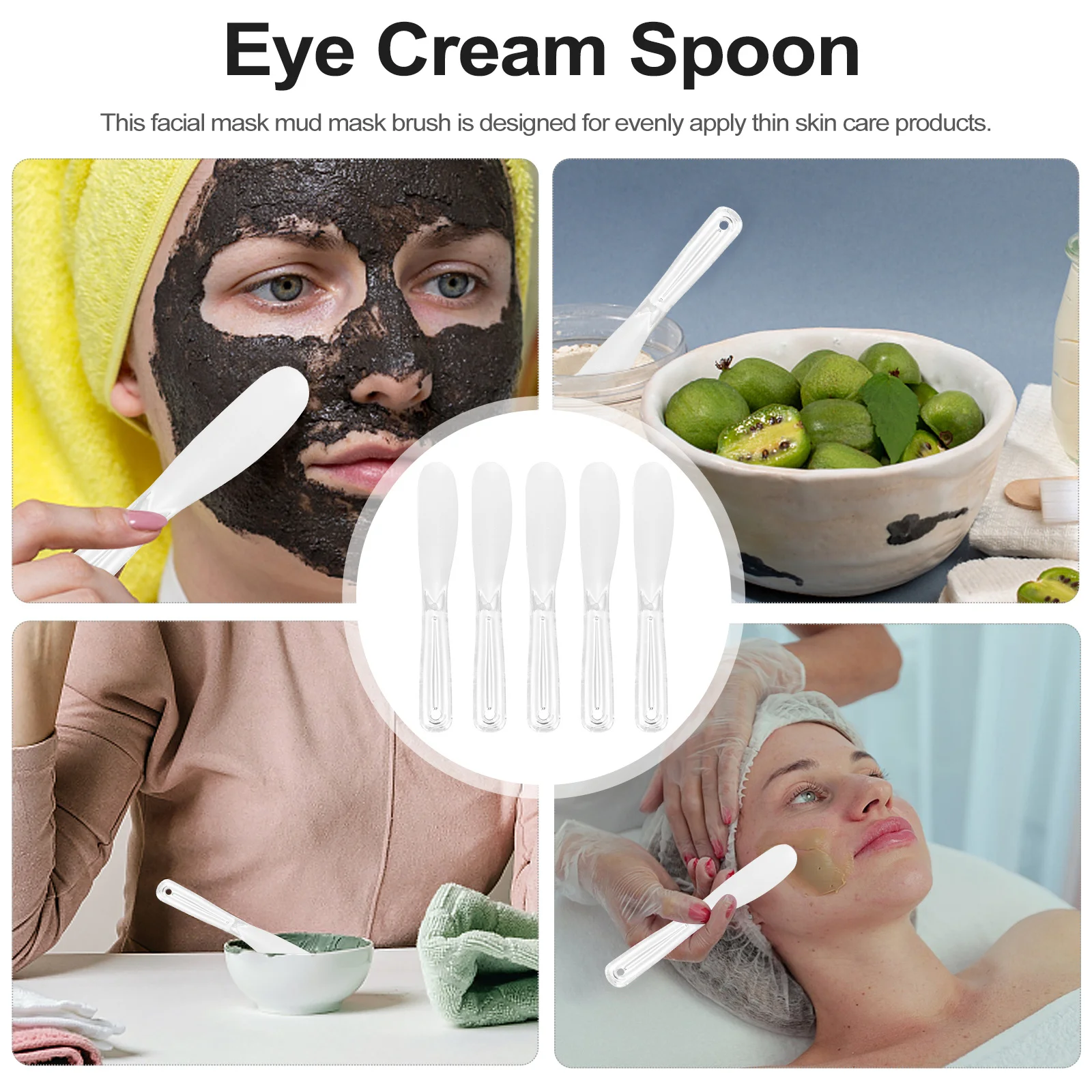 Spatola per miscelazione maschera per bellezza viso 5 pezzi Spatola per crema per il viso Spatola per applicatore maschera per la cura della pelle