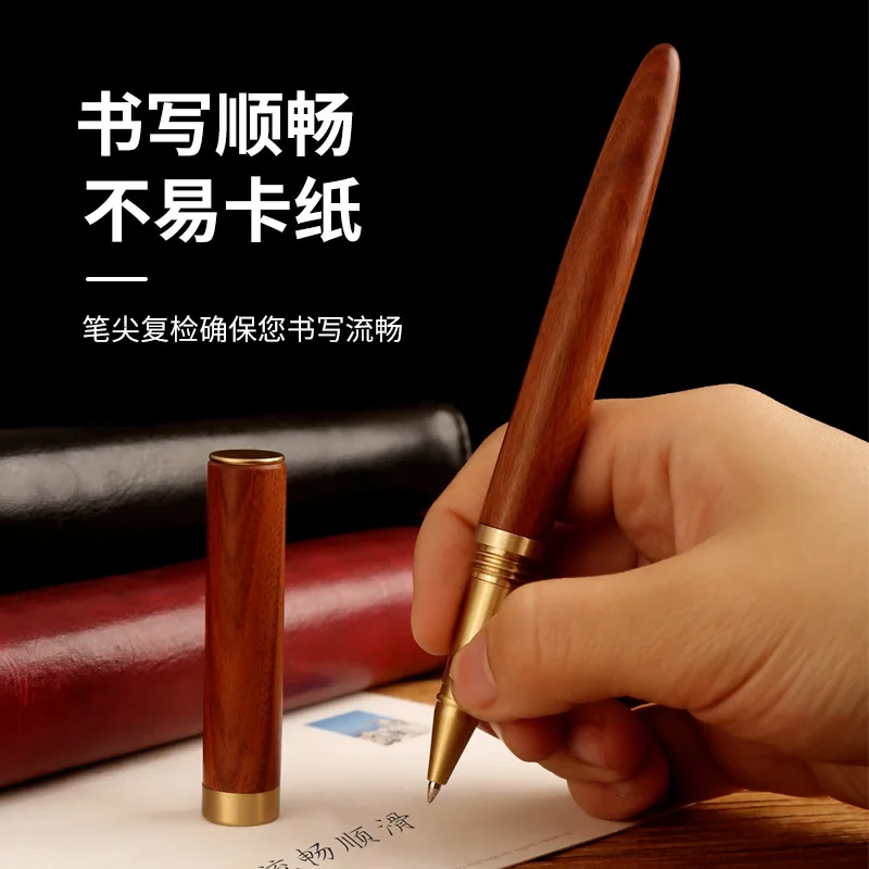 2PCS  Brass red wood signature pen, business office pen