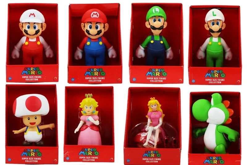 Juguetes de Super Mario Bros, Mario, Luigi, Yoshi, Peach, Bowser, Donkey Kong, Figuras de Anime, Colección de Acción, Muñecos de Juguete para Niños, Regalos
