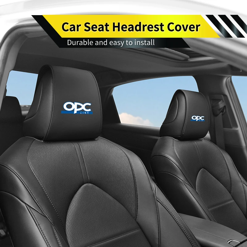 Leather Car Seat Headrest Cover Protective Cover Accessories For Opel Astra Corsa Insignia Vectra Zafira Meriva Mokka Grandland