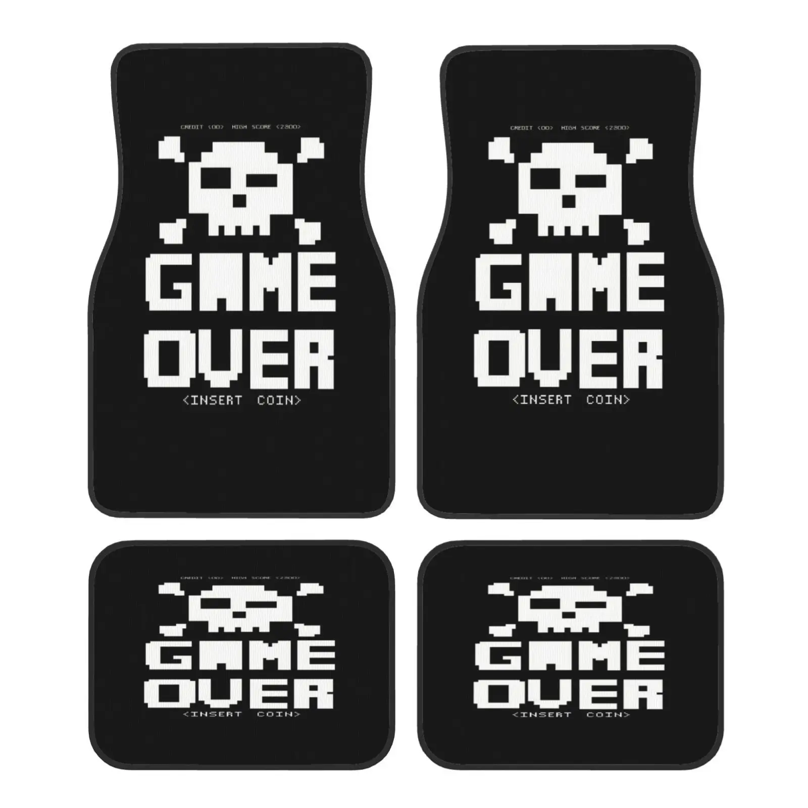 

--4pcs--Minimalist Pixel Style Car Mats--Crystal Velvet Floor Mats--Suitable For Any Vehicle