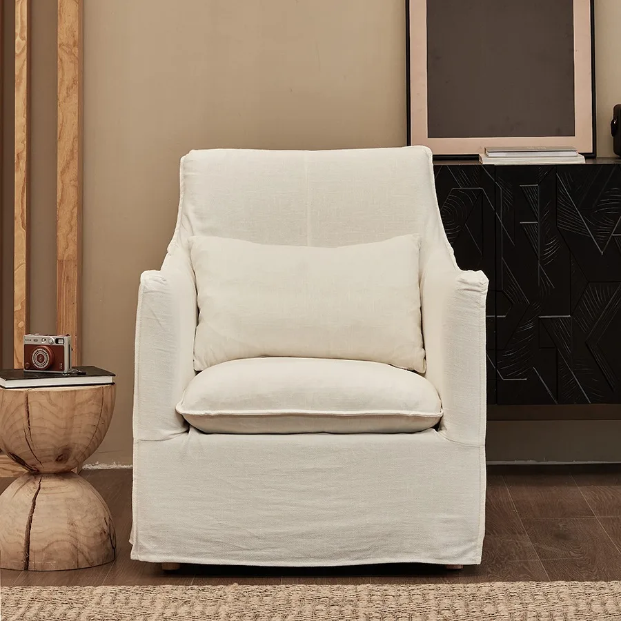 Leisure living room small apartment single removable and washable linen fabric sofa