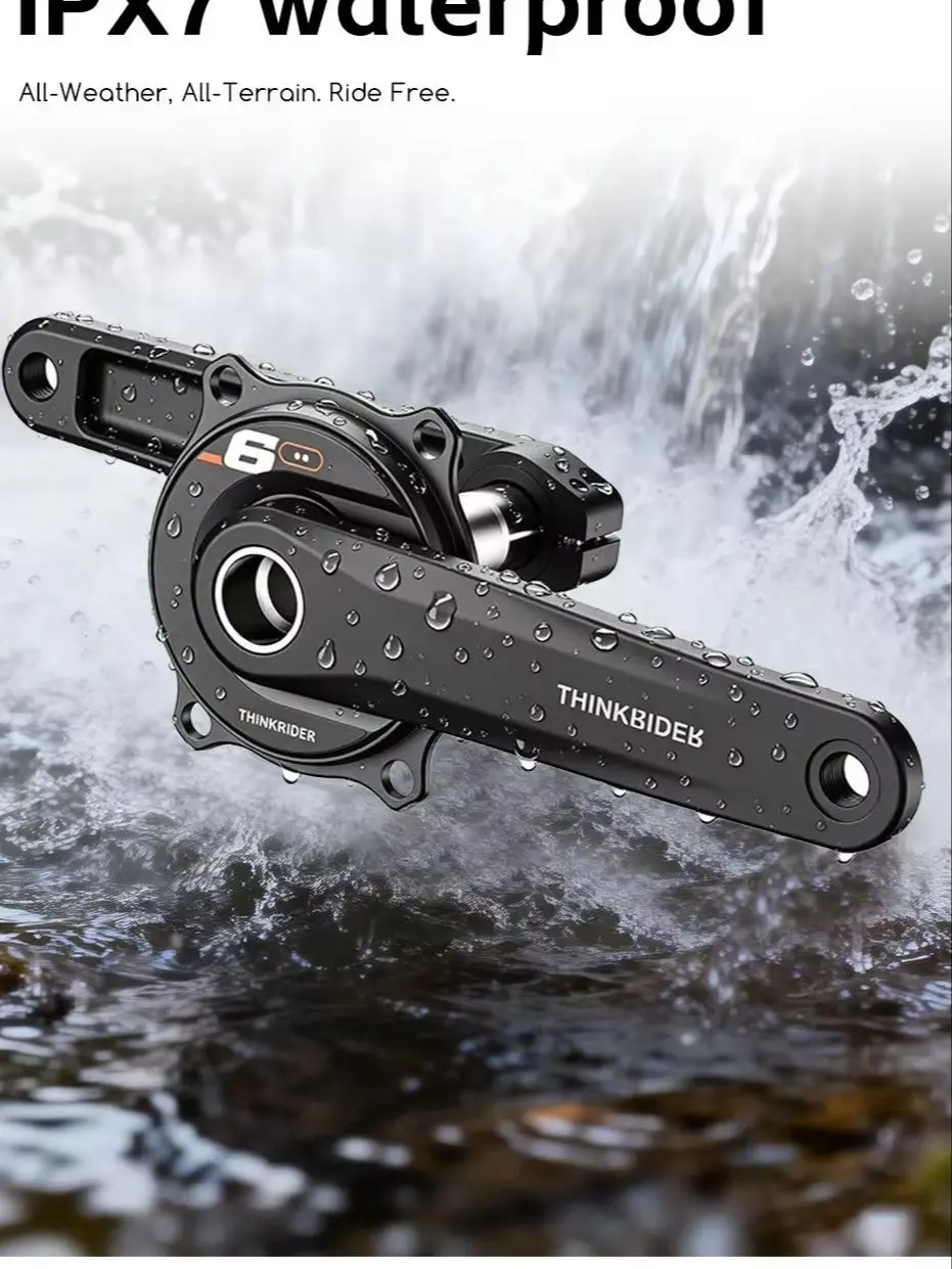 THINKRIDER PP6 Fahrrad Carbonfaser Spider Power Meter Kurbelgarnitur DUB 29MM 162,5-172,5mm ANT+ BLE für Rennräder