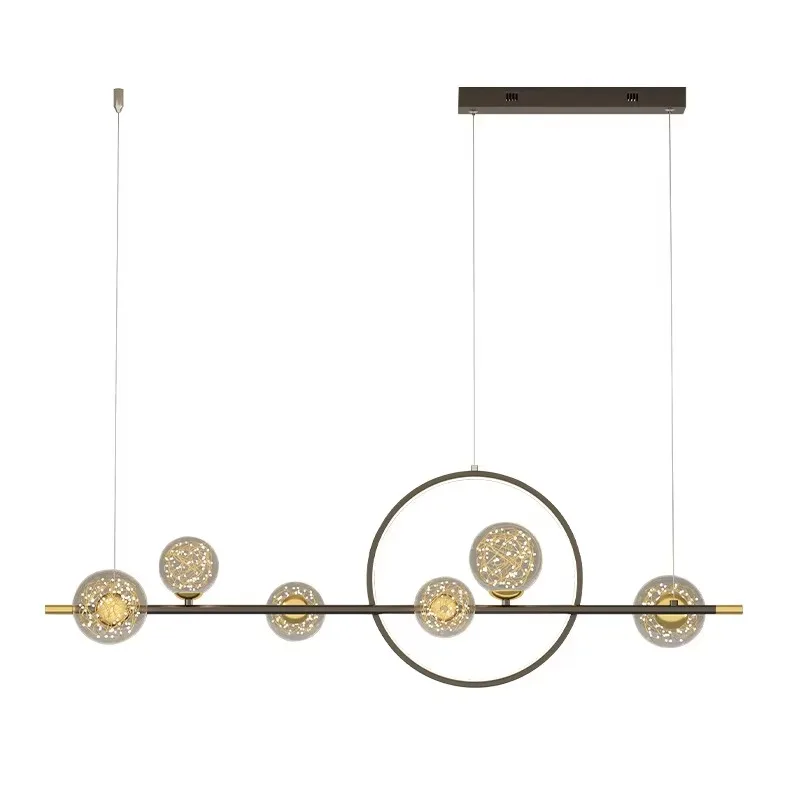 Light luxury restaurant chandelier, modern simple magic bean starry sky, personalized bar, LED strip light