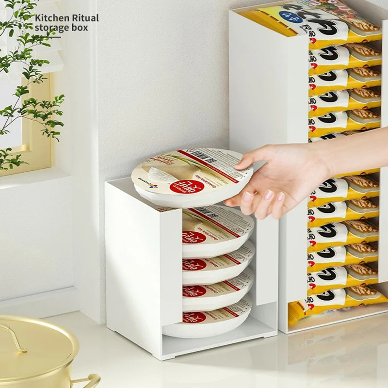 New Korea Ramen Storage Box Kitchen Instant Noodle Cup Tissue Storage Bins Facial Mask Storage Box Household Tabletop Organizer