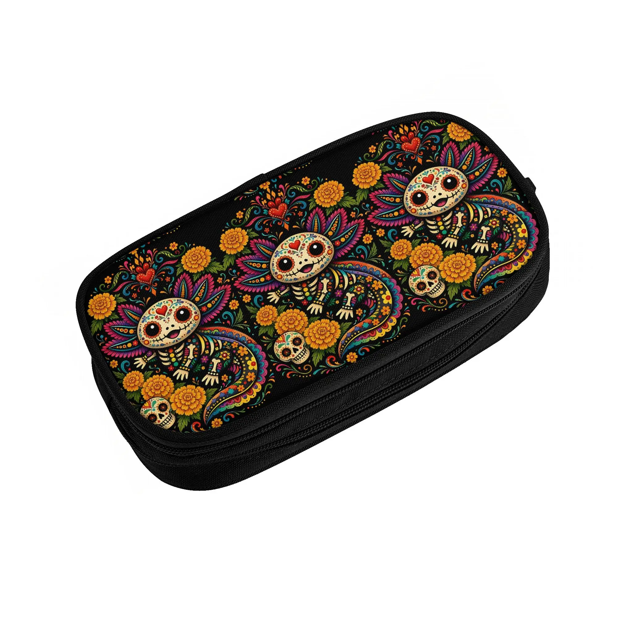 1 piece Lightweight Cute Axolotl Calaverita Alebrije Pencil Case Girls Pen Bag Axolotls School Pencil Pouch