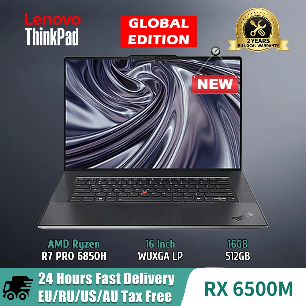 Lenovo Laptop ThinkPad Z16 con AMD R7 Pro 6850H Radeon RX6500M dedicato 16GB 512GB 4K OLED Touch Screen notebook Computer